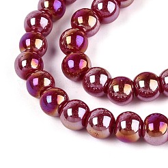 Гальванические непрозрачные стеклянные бусины&nbsp;LS-GLAA-T032-P6mm-AB23