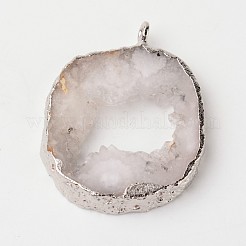 Естественно Geode Агат Druzy ломтик подвески&nbsp;G-L461-04C