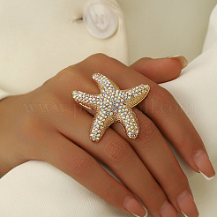 Сплав со стразами манжеты открытые кольца для женщин&nbsp;JG5822-1