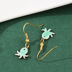 Серьги-подвески из нержавеющей стали 304 серии Ocean&nbsp;LS-EJEW-K017-01D-G