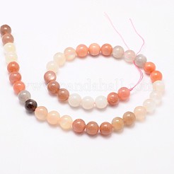 Круглые бусины из натурального лунного и солнечного камня G-L425-26-10mm