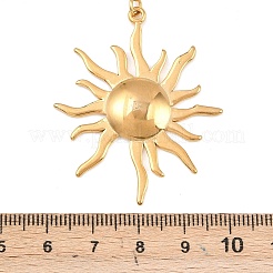 Ожерелья с подвеской в виде солнца из нержавеющей стали 304 с искусственным жемчугом ABS&nbsp;NJEW-Z107-01G