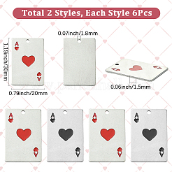 12 шт. 2 стиля эмалевых подвесок из нержавеющей стали 304&nbsp;STAS-SC0010-60