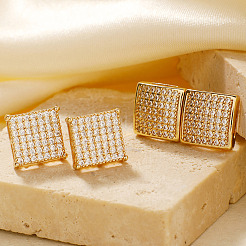 Геометрические квадратные серьги-гвоздики из латуни&nbsp;BK1425