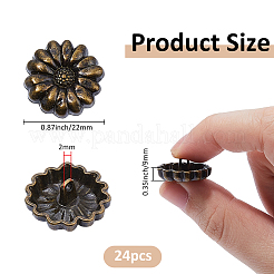 24 шт. пуговицы из сплава в тибетском стиле с 1 отверстиями&nbsp;BUTT-FH0001-022AB