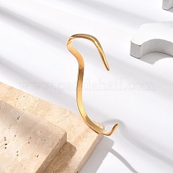 Браслеты-манжеты из нержавеющей стали 304 для женщин&nbsp;BJEW-B108-11G