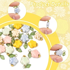 20 шт. 5 подвески ручной работы из фарфора и акрила&nbsp;PALLOY-YW00149