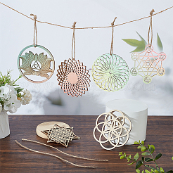 Подвесные украшения из деревянной доски&nbsp;WOOD-FG0001-50B