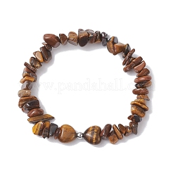 3 шт. эластичные браслеты из натурального тигрового глаза&nbsp;BJEW-JB12304