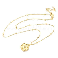 Ожерелья с подвесками из латуни с прозрачным фианитом и прозрачным фианитом&nbsp;NJEW-M088-03G-01