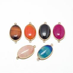 Соединители звеньев натурального агата&nbsp;G-Q494-22