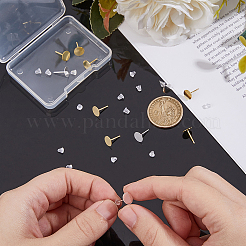 12 шт. 2 цвета 925 плоские серьги-гвоздики из стерлингового серебра&nbsp;STER-DC0001-62A