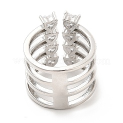 Открытое кольцо-манжета из прозрачного кубического циркония&nbsp;RJEW-E064-03P