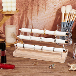 Деревянные и акриловые подставки для колец&nbsp;RDIS-WH0001-30