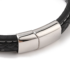 Плетеные браслеты из кожаного шнура из микрофибры BJEW-B096-09AS