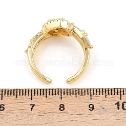 Манжеты из латуни с микро паве кубический цирконий для женщин&nbsp;RJEW-Z113-51G