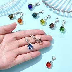 10 шт. 10-х цветная подвеска из стекла и сплава в форме капли&nbsp;HJEW-YW00037