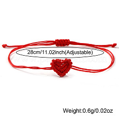 Минималистичные браслеты ручной работы из плетеного полиэстерового шнура в форме сердца&nbsp;LU3037