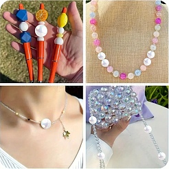 50шт УФ-покрытие Радужные переливающиеся акриловые бусины&nbsp;PACR-YW0001-41