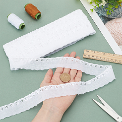 15 ярд хлопка с вышивкой и цветочной кружевной отделкой&nbsp;DIY-WH0542-34B