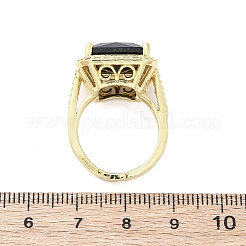 Латунные кольца-манжеты с микропаве и прозрачным цирконием для женщин&nbsp;RJEW-A062-04G