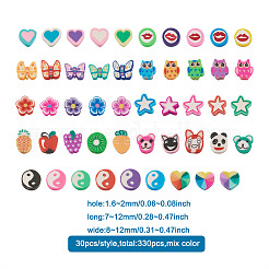 330шт 11 стилей ручной работы из полимерной глины&nbsp;CLAY-FW0001-01