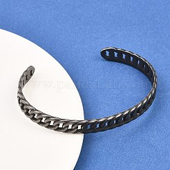 Браслеты-манжеты из хирургической нержавеющей стали 316 с цепочкой-панцирем&nbsp;BJEW-C125-01AS