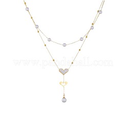 Двухслойные ожерелья из нержавеющей стали 304 для женщин&nbsp;FS-WGA608E-01