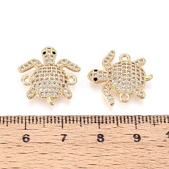 Подвески-фигурки с подвесками-черепашками из латуни с прозрачными и черными кубическими цирконами и микропаве&nbsp;KK-T074-124G