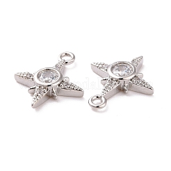 Латунные микропаве прозрачные кубические циркониевые подвески&nbsp;KK-G418-08P