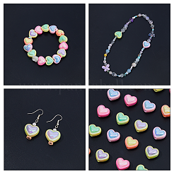 60шт 5 цвета непрозрачные акриловые бусины OACR-FH0001-058