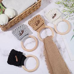 4шт. 4-х цветная вешалка для полотенец из хлопчатобумажной нити в стиле бохо&nbsp;AJEW-CN0004-63