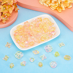 90 шт. 9 стиля двухцветные прозрачные акриловые бусины&nbsp;MACR-TA0002-11