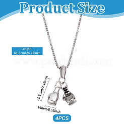 4 шт. ожерелья с подвесками из сплава перчаток&nbsp;NJEW-UN0001-62AS