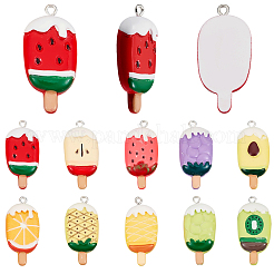 40шт 10 стиля непрозрачные подвески из смолы&nbsp;RESI-SC0006-16