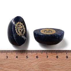 Овальные витринные украшения из натурального содалита&nbsp;G-F774-01D