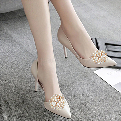 1 пара съемных пряжек для обуви из искусственного жемчуга с цветочным узором из АБС-пластика&nbsp;DIY-WR0004-08A