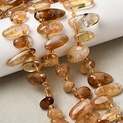 Природный желтый кварц нитей бисера&nbsp;G-P604-A25-01