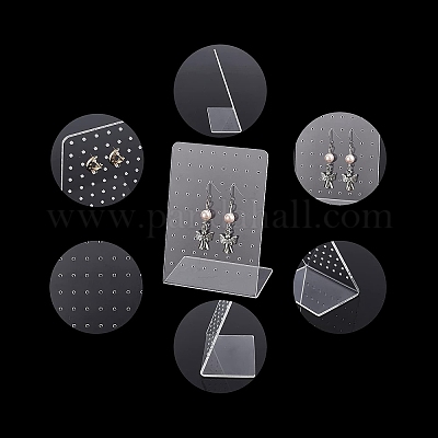 Подставки для сережек из органического стекла в форме буквы L&nbsp;ODIS-PH0001-51-WH-1