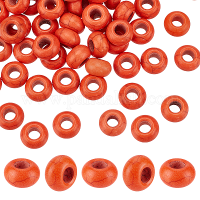 60 шт окрашенные синтетические бирюзовые европейские бусины&nbsp;SPDL-PH0001-04-1