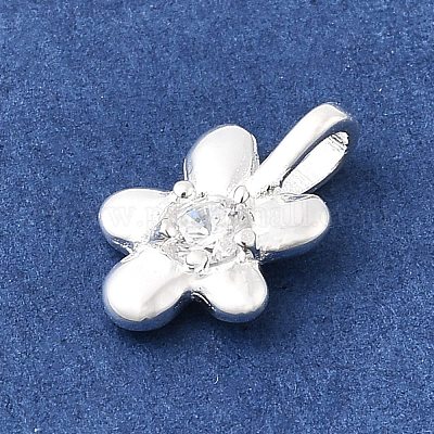 925 подвеска-цветок из стерлингового серебра с прозрачными кубическими цирконами STER-A048-14S-1
