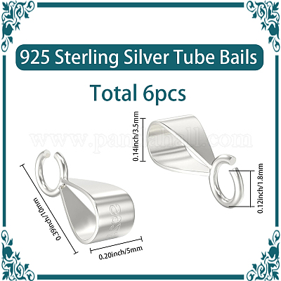 6 шт. 925 серебряные трубчатые дужки&nbsp;STER-SC0001-64P-1