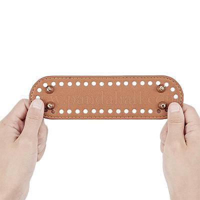 Искусственная кожа овальное длинное дно для вязания сумки&nbsp;FIND-WH0043-56B-1