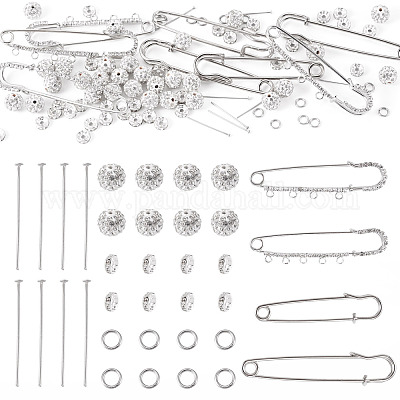 8 шт. 4 стиля железных булавок со стразами&nbsp;FIND-TA0008-81-1