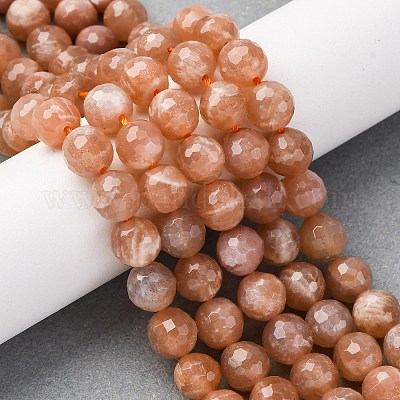 Натуральный персиковый лунный камень&nbsp;LS-G-J403-04A-8mm-1