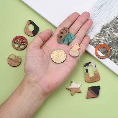 Подвески из смолы и ореха RESI-MSMC006-04-1