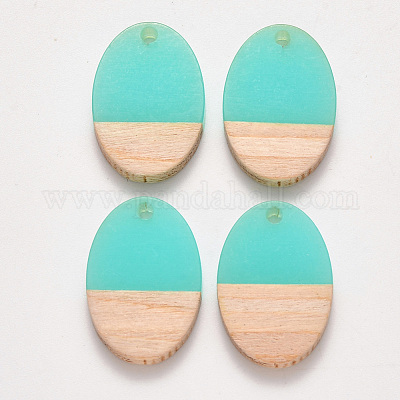 Прозрачные подвески из смолы и дерева&nbsp;RESI-S384-007A-C01-1