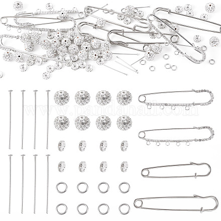 8 шт. 4 стиля железных булавок со стразами&nbsp;FIND-TA0008-81-1