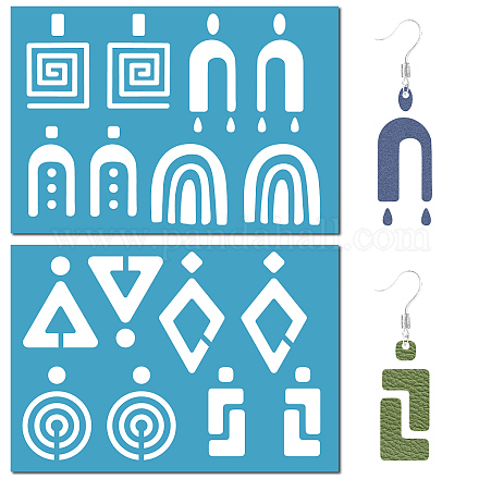 Акриловая серьга ручной работы шаблон DIY-WH0359-062-1