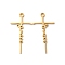 Ion Plating(IP) 304 Stainless Steel Pendants, Laser Cut, Cross with Word Grace Charm, Real 18K Gold Plated, 39x20x1mm, Hole: 2.5mm